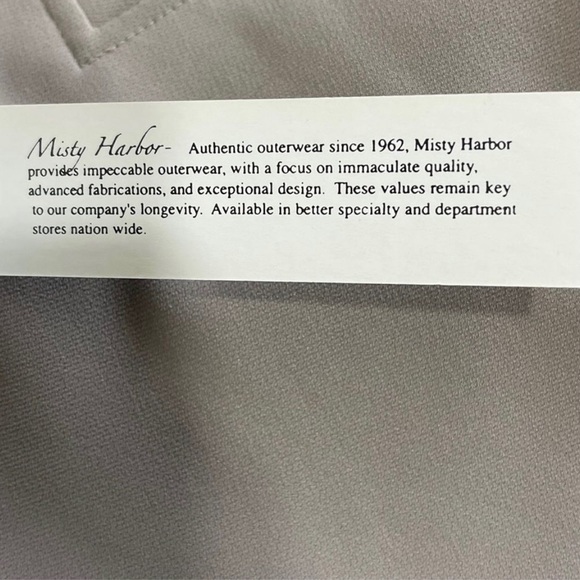 MISTY Harbor Water Repellent Button Down Trench Coat Taupe Size 10 Missy NWT - Picture 15 of 16